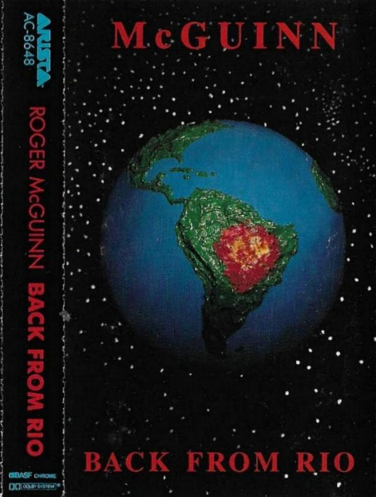 ROGER MCGUINN BACK FROM RIO CASSETTE  ALBUM USA issue  BYRDS POP ROCK