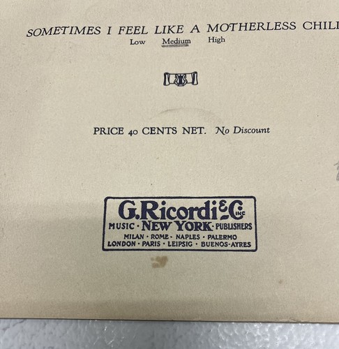 Vintage Sheet Music Negro Spirituals Sometimes I Feel Like A Motherless Child - Picture 2 of 9