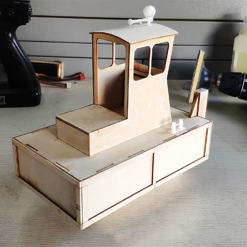 Scatola di legno barca di salvataggio Q6 RC modello kit spedizione basso compensato spingitore modello barca - Foto 4 di 11