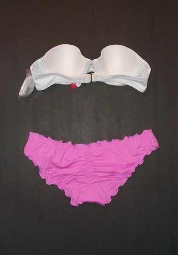 NIP Victoria Secret 34A S Bandeau Embellished Sequin Cheeky Swimsuit Bikini - Picture 5 of 8