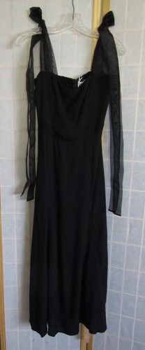 NWT Reformation Kairo Dress Black Sheer Tie Strap Rayon/Viscose Women's Size 2