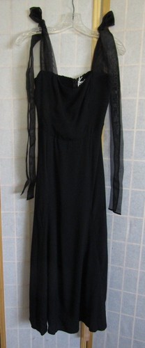 NWT Reformation Kairo Dress Black Sheer Tie Strap Rayon/Viscose Women's Size 2 - Picture 1 of 6