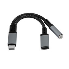 USB C to 3.5mm Audio Adapter and Charger 2 in 1 Hi-Res 32bit/384kHz Aux to USB C