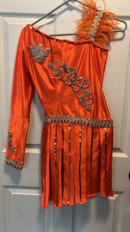 Vintage Orange majorette leotard/dress 