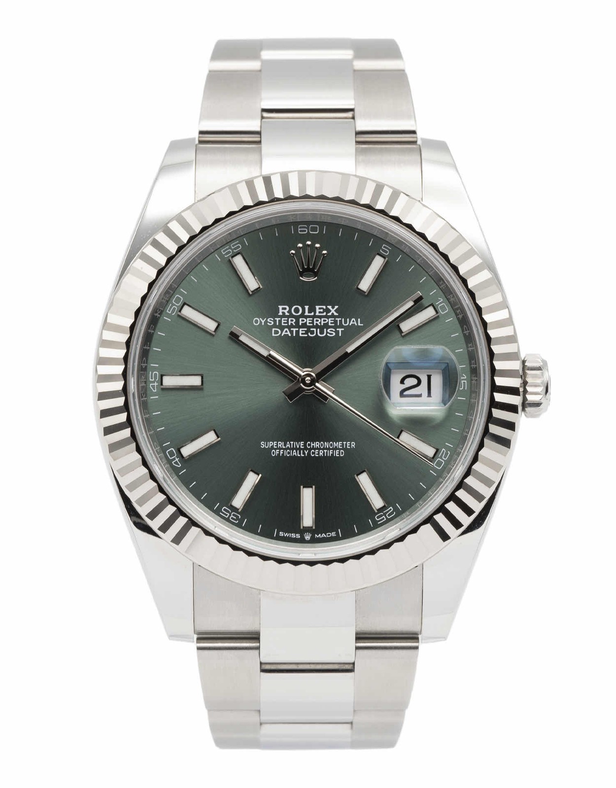 2022 Rolex Datejust 41mm 126334 Mint Green Dial with Box & Papers