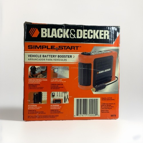 12V. Black & Decker Simple Start Vehicle Battery Booster with Charger BB7B NEW - Picture 3 of 4