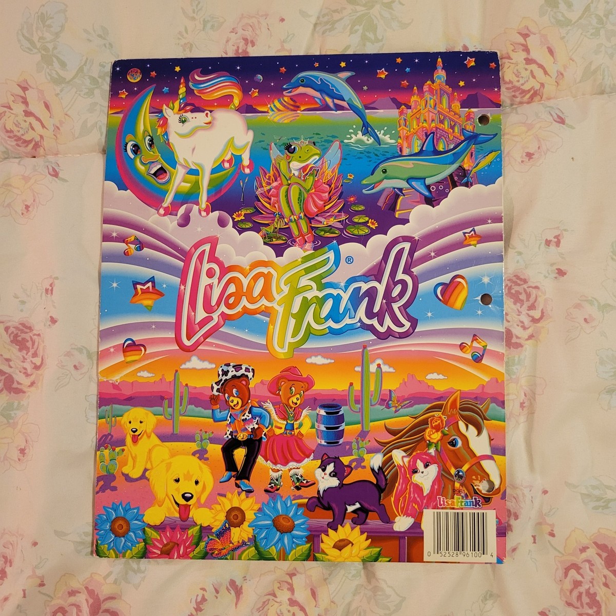 Vintage Fantastic World of Lisa Frank Pocket Folder Markie Frog