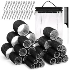 56 PCS Hair Rollers Set Blowout Look 30 PCS Curlers 5 Sizes 24 PCS Clips