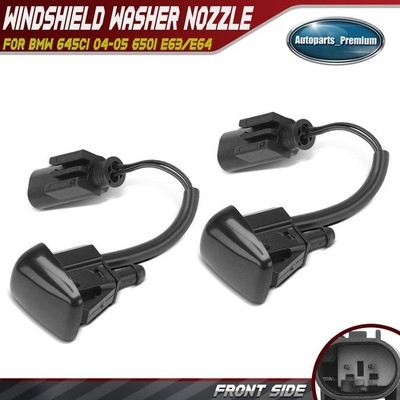 2x Front Windshield Washer Nozzle Jet w/ Heated for BMW 645Ci 04-05 650i E63/E64