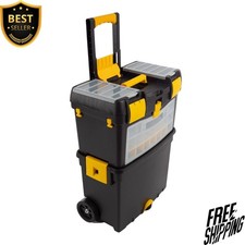 Rolling Tool Box with Wheels Foldable Handle ...
