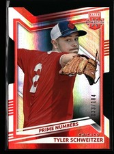 Tyler Schweitzer 2022 Panini Elite Extra Edition Prime Numbers C Die Cut #/184
