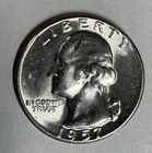 1957 Gem BU Washington 90% Silver Quarter Gorgeous!