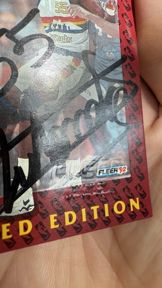 Dikembe Mutombo Denver Nuggets 1992 Fleer Limited Edition #3 Signed Card - Image 4 of 4