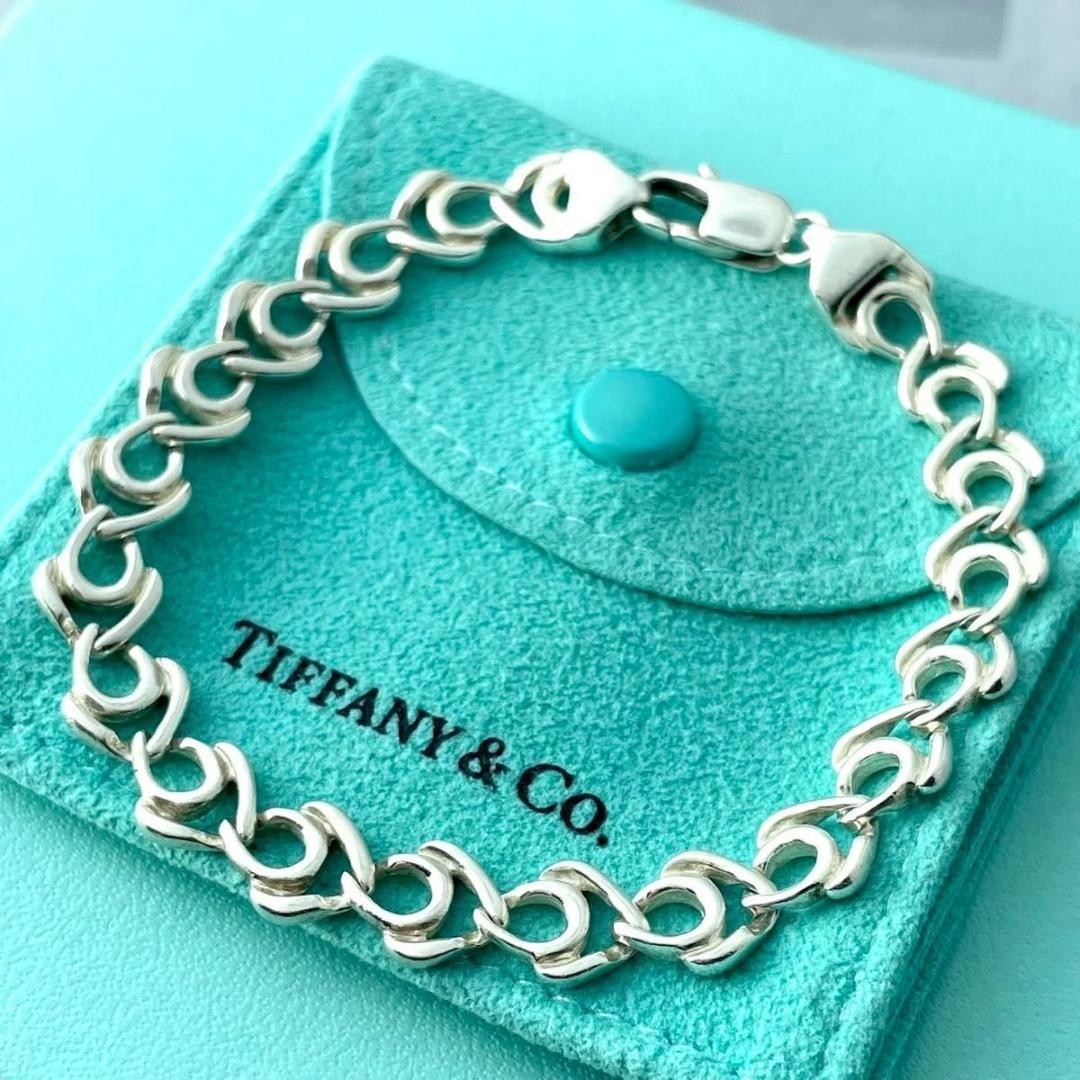 Vintage Tiffany & Co 925 Silver Link Bracelet Pre-Owned S30Fe
