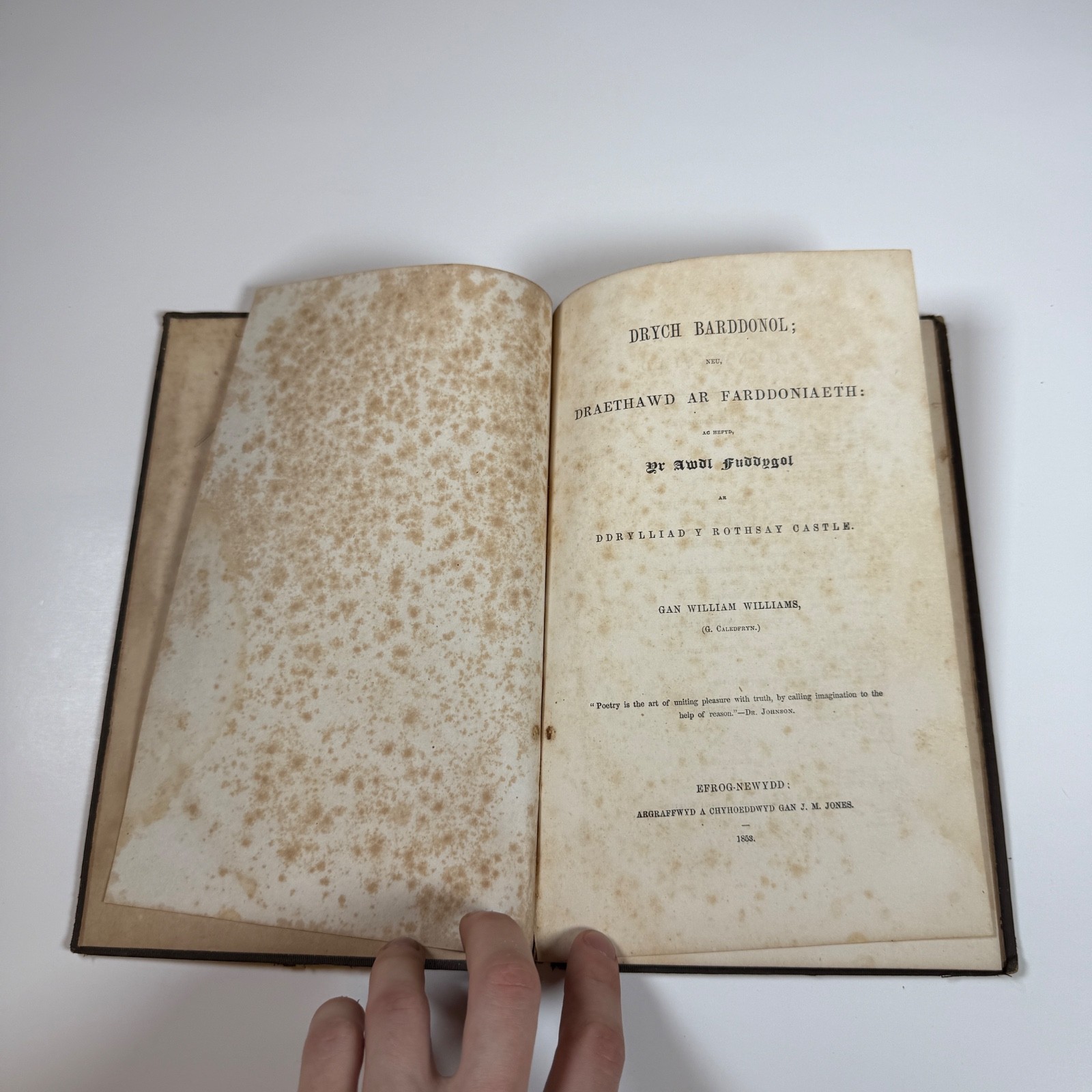 Bardic Craft Repentance by G Williams 1853 Antique Book Welsh lng