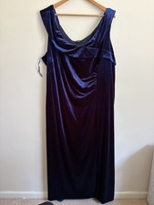 Joanna Hope Purple Evening Velour Occasion Dress Size 30