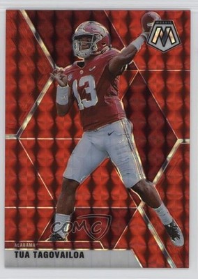 2021 Panini Mosaic Draft Picks Mosaic Red 2/99 Tua Tagovailoa #75 8mm