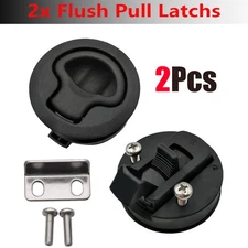 2pcs Flush Hatch Latch Turning Lift Handle Non Locking for Marine Boat Black