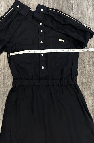 Guess Kids Girls Dress Black Sz 7 – Long Sleeve, Jewel Buttons, Elastic Waist - Picture 10 of 17