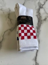 New Vans Designer Mens Sport 3 Pack Crew Socks White Checke