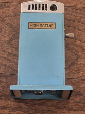 #ad Vintage Figural High Octane Gasoline Pump Table Lighter Japan Blue $74.98