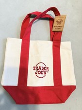 Trader Joe's - Mini Canvas Tote Bag - Red - Holiday 2025 -Limited Edition Rare