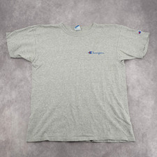 Vintage Champion USA Made Gray Short Sleeve Tee Men's Cotton Size L