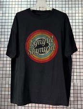 Rare Lynyrd Skynyrd Retro Circle Logo Unisex Black T-shirt, Size S-5XL
