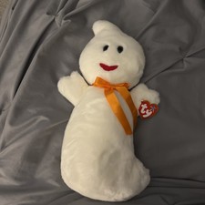 TY SPOOKY the Happy Ghost 12" Halloween Plush Beanie Buddies  Toy with Tag