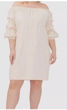 Vince Camuto Summer Island Oasis Shift Dress, New Ivory, 3X NWT