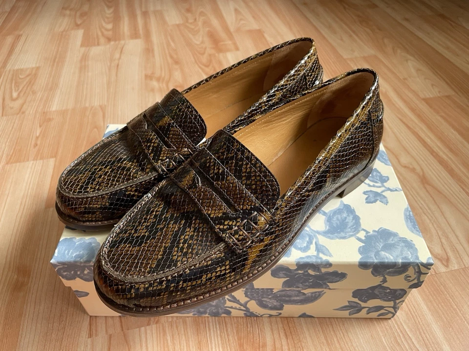 SÉZANE loafers Andrew dunkelbraun python Schlange EU 40 Slipper elegant wie neu - Bild 3 von 4