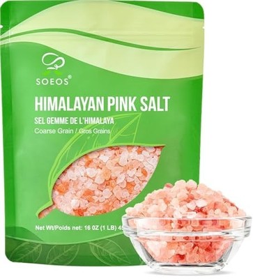 Himalayan Pink Salt, Coarse Grain, 16 oz (1 Pound), Pink Himalayan Sea Salt, ...