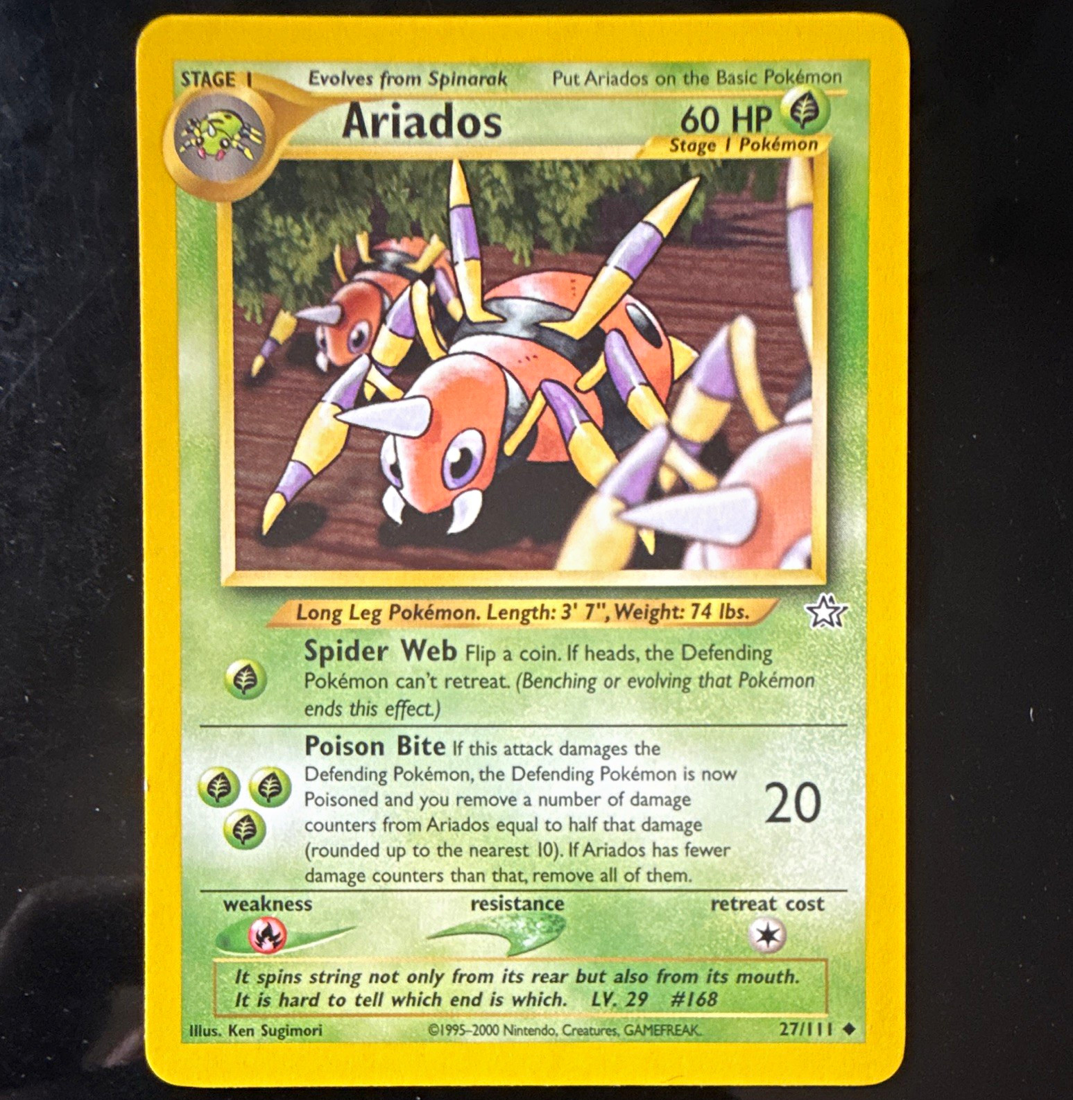 The Pokémon Company Ariados 27/111 Neo Genesis Unlimited Uncommon 2000 60 HP Eng
