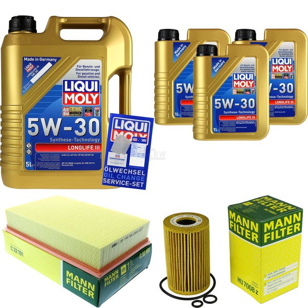 Mann Inspektionspaket 8L Liqui Moly Longlife 5W-30 FüR VW Transporter VI Kasten-image