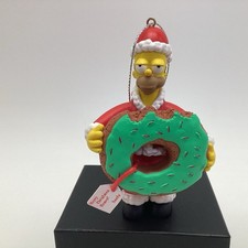 2016 American Greetings The Simpsons Homer As Santa With Donut Ornament RARE 4.5