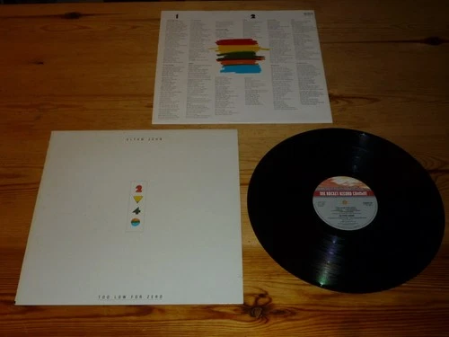 ELTON JOHN TOO LOW FOR ZERO VINYL ALBUM RECORD LP 1st PRESS 1983 +INNER NR MINT