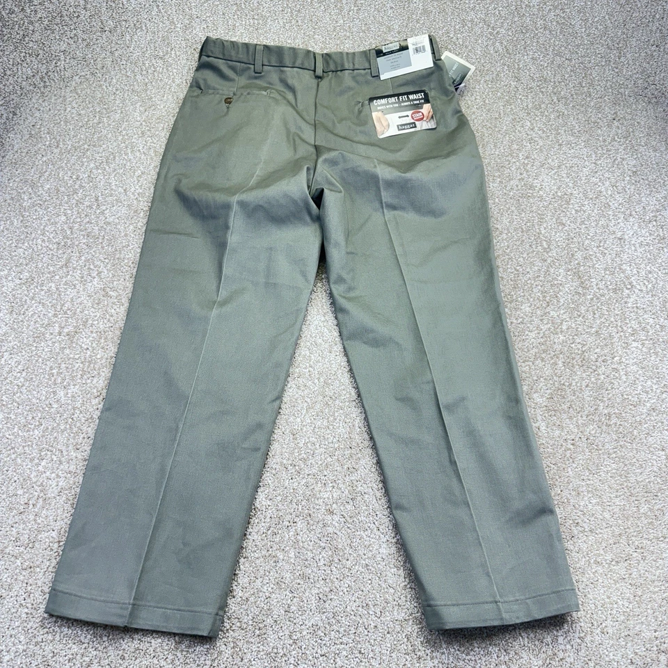 Pantalones de Colección Haggar Etiqueta Negra Calce Americano Para Hombre 38x30 Cintura Expandible Oliva Foto 3 de 4