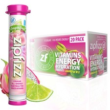 Zipfizz Daily Energy Drink Powder, Dragon Fruit Lime, 0.39 Ounce Pack of 20 
