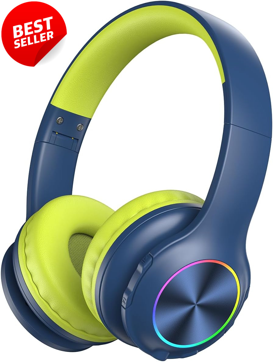 Kids Bluetooth 6.0 Headphones LED Light 85/94Db Volume Limited 85H Playtime US