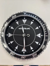 Montblanc Wall  Working  Clock Black Resin Elegant Design Missing Glass