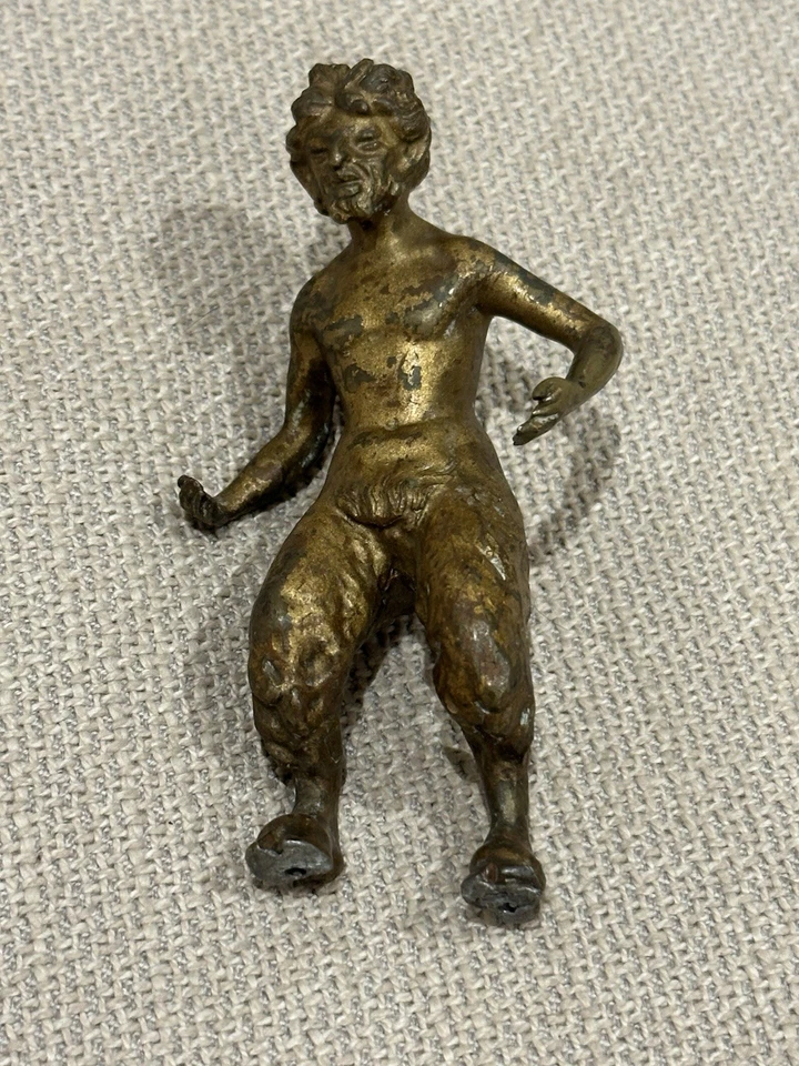 Antique 19th Century Bronze Ormolu Satyr Figure – Clock / Candelabra Mount — 第 3/4 张图片