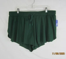 Women's JoyLab Mid-Rise Double Layer  Run Shorts Dark Green XXL