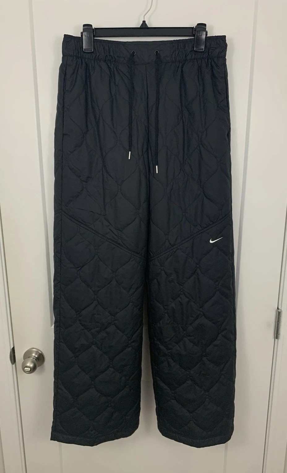 Nike Essential Quilted High Waist Open Hem Insulated Pants Black FB8722 Women M