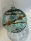 Handblown Glass Christmas Friendship Witches Ball Ornament 3.5" Green Blue Brown — photo 5
