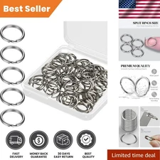 1/2" Small Split Key Rings Silver 100 pcs Double Loops Keyring Metal Mini for...
