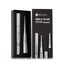Swiss Beauty Liquid Metallic Wing Kit Mascara Eyeliner Water Resistant 12.5g