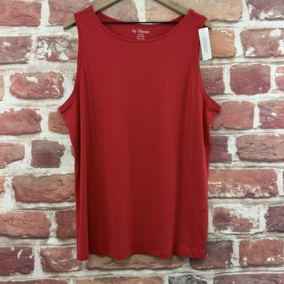 Chicos Tank Top Womens XXL Plain Red Casual Basic Everyday Camisole Tank Shirt