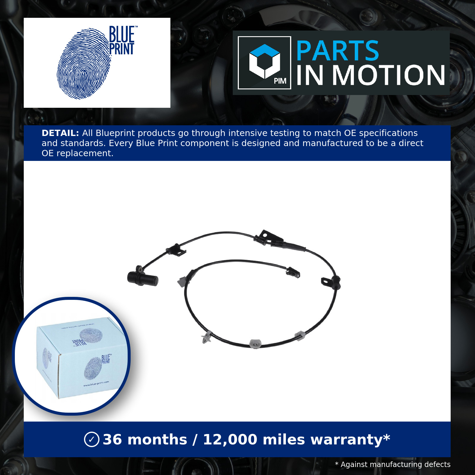 ABS Sensor Front Left ADG07147 Blue Print Wheel Speed 956702D000 956702D050 New