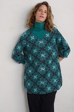Seasalt Women's Regular Loganberry Organic Cotton Tunic Cut Glass Onyx