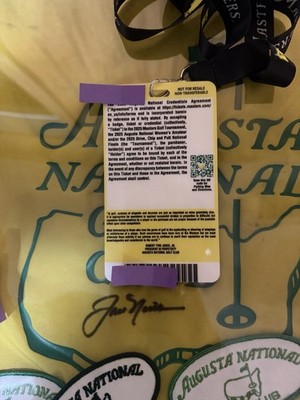2025 Masters Berckmans Place Sunday Badge Pass Augusta National